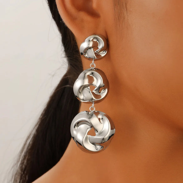 1 Pair Nordic Style Simple Style Geometric 304 Stainless Steel Iron Drop Earrings