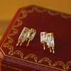1 Pair Novelty Beach Commute Rectangle Inlay Copper Zircon 18K Gold Plated White Gold Plated Ear Studs