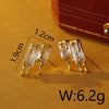 1 Pair Novelty Beach Commute Rectangle Inlay Copper Zircon 18K Gold Plated White Gold Plated Ear Studs