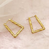 1 Pair Novelty Simple Style Rectangle Plating 304 Stainless Steel Gold Plated Hoop Earrings