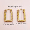 1 Pair Novelty Simple Style Rectangle Plating 304 Stainless Steel Gold Plated Hoop Earrings
