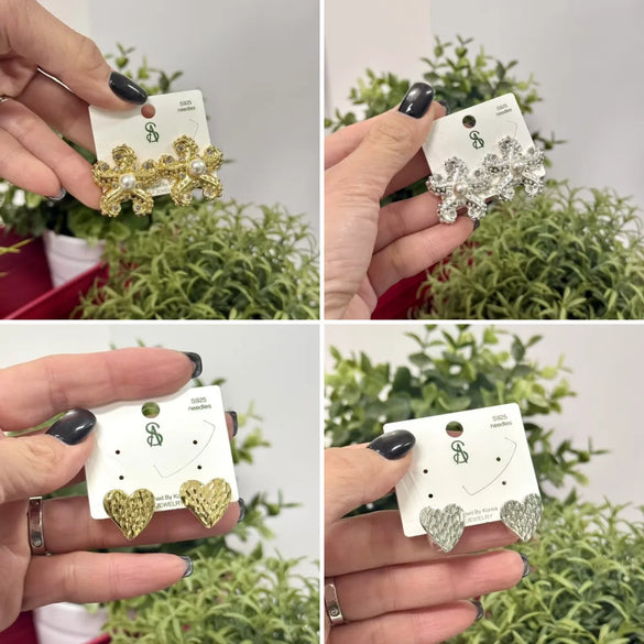 1 Pair/Package Casual Modern Style Simple Style Starfish Heart Shape Polishing Copper 18K Gold Plated White Gold Plated Ear Studs