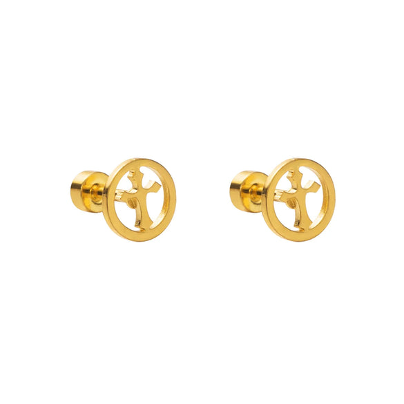 1 Pair Preppy Style Simple Style Cross Letter Owl 304 Stainless Steel Ear Studs