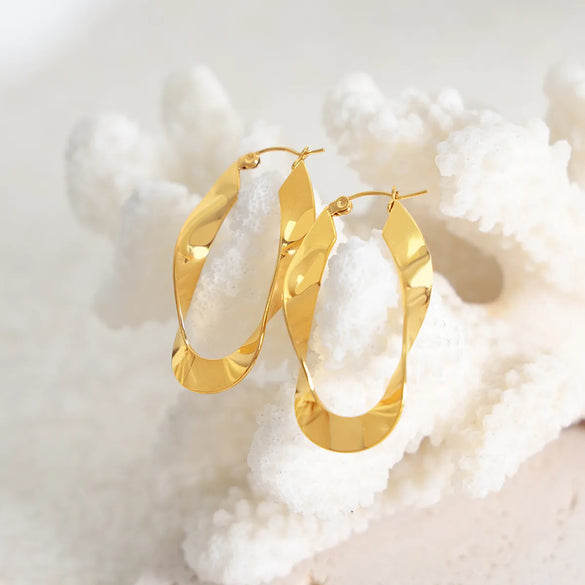 1 Pair Punk Cool Style Irregular Plating Titanium Steel 18k Gold Plated Earrings