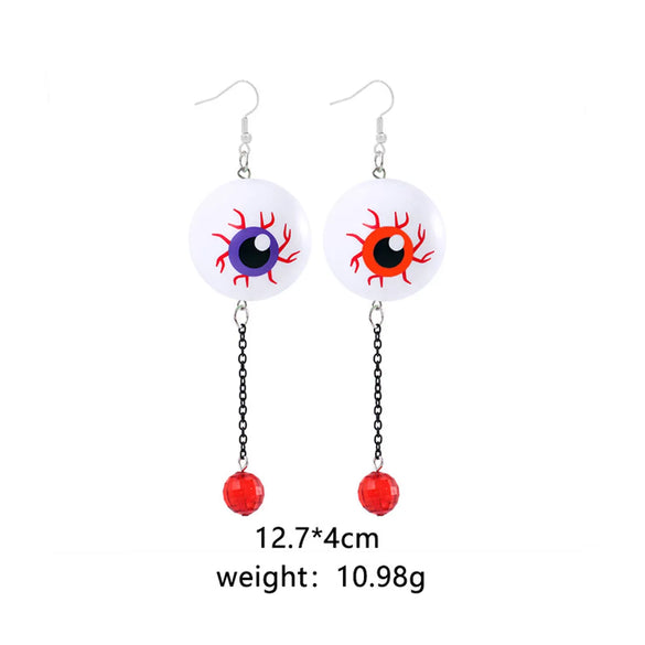 1 Pair Punk Skull Handmade Resin Drop Earrings