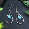1 Pair Retro Bohemian Color Block Inlay Zinc Alloy Turquoise Drop Earrings