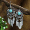 1 Pair Retro Bohemian Color Block Inlay Zinc Alloy Turquoise Drop Earrings