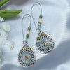 1 Pair Retro Bohemian Color Block Inlay Zinc Alloy Turquoise Drop Earrings