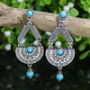 1 Pair Retro Bohemian Color Block Inlay Zinc Alloy Turquoise Drop Earrings