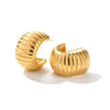 1 Pair Retro C Shape Plating Stainless Steel 18k Gold Plated Ear Studs