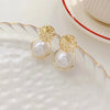 1 Pair Retro Commute Solid Color Inlay Alloy Artificial Pearls Drop Earrings