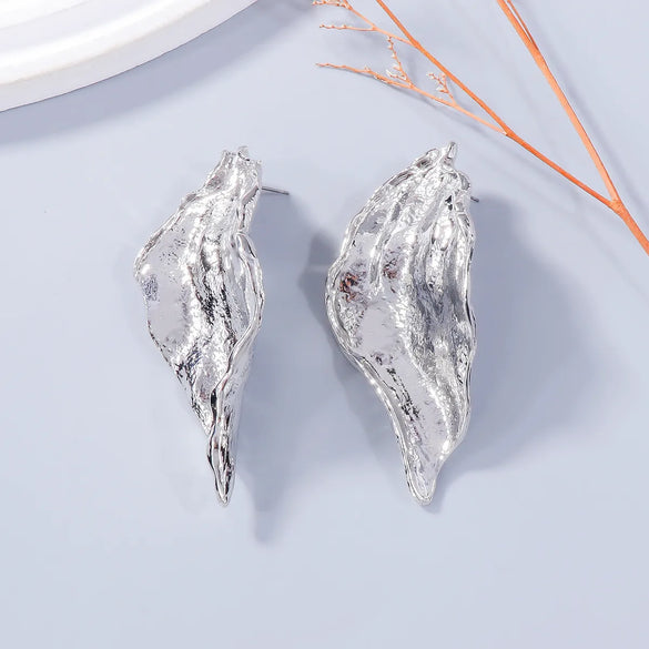 1 Pair Retro Exaggerated Leaf Flower Alloy Ear Studs