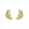 1 Pair Retro French Style Horns Plating Copper Zircon 18K Gold Plated Ear Studs
