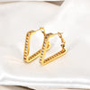 1 Pair Retro Geometric Inlay 304 Stainless Steel Zircon 18K Gold Plated Ear Studs