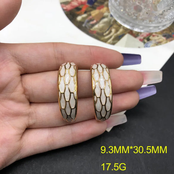 1 Pair Retro Geometric Plating Alloy Ear Studs