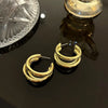 1 Pair Retro Geometric Plating Alloy Earrings Ear Studs