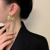 1 Pair Retro Geometric Plating Alloy Earrings Ear Studs