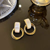 1 Pair Retro Geometric Plating Alloy Earrings Ear Studs