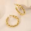 1 Pair Retro Geometric Plating Copper Hoop Earrings