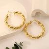 1 Pair Retro Geometric Plating Copper Hoop Earrings