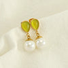 1 Pair Retro Geometric Plating Inlay Stainless Steel Artificial Pearls 18k Gold Plated Earrings