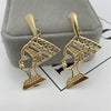 1 Pair Retro Leaf Flower Alloy Plating Women'S Drop Earrings