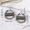 1 Pair Retro Letter Leopard Wood Drop Earrings