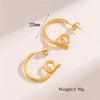1 Pair Retro Round Knot Plating Stainless Steel 18K Gold Plated Hoop Earrings