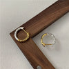 1 Pair Retro Round Polishing Pleated Sterling Silver Earrings