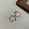 1 Pair Retro Round Polishing Pleated Sterling Silver Earrings