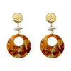 1 Pair Retro Round Pearl Plating Hollow Out 304 Stainless Steel Arylic Acrylic Pearl 14K Gold Plated Drop Earrings