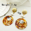 1 Pair Retro Round Pearl Plating Hollow Out 304 Stainless Steel Arylic Acrylic Pearl 14K Gold Plated Drop Earrings