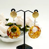 1 Pair Retro Round Pearl Plating Hollow Out 304 Stainless Steel Arylic Acrylic Pearl 14K Gold Plated Drop Earrings