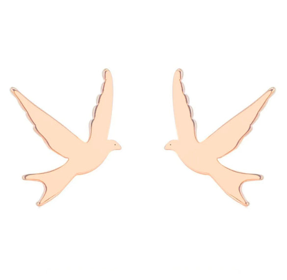 1 Pair Retro Simple Style Animal Bird Polishing Plating 304 Stainless Steel 18K Gold Plated Ear Studs