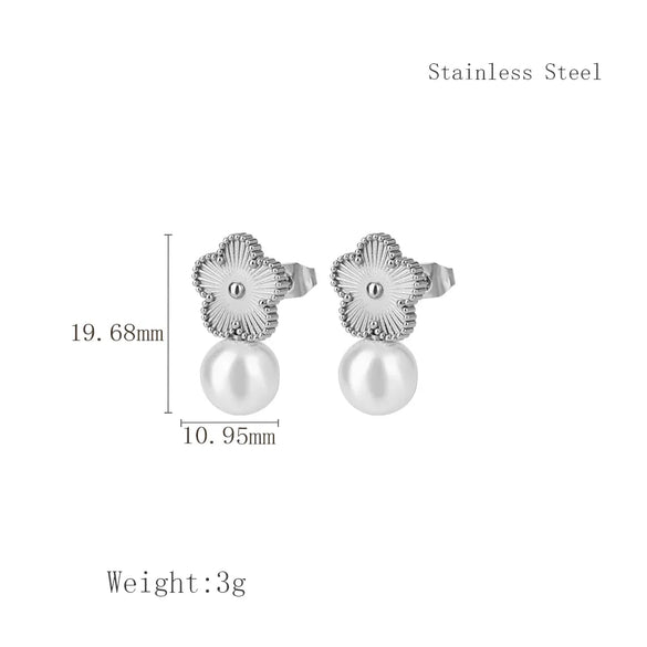 1 Pair Retro Simple Style Classic Style Flower Plating 304 Stainless Steel 18K Gold Plated Ear Studs