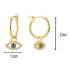 1 Pair Retro Simple Style Devil'S Eye Plating Inlay Copper Rhinestones Zircon 18k Gold Plated Drop Earrings