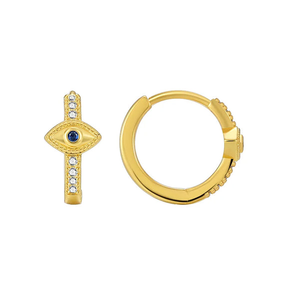 1 Pair Retro Simple Style Devil'S Eye Plating Inlay Copper Rhinestones Zircon 18k Gold Plated Drop Earrings