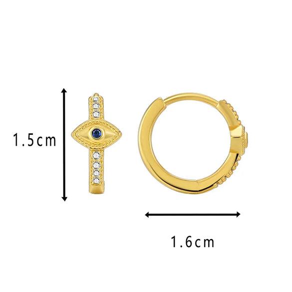 1 Pair Retro Simple Style Devil'S Eye Plating Inlay Copper Rhinestones Zircon 18k Gold Plated Drop Earrings