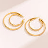 1 Pair Retro Simple Style Round Plating Stainless Steel 18k Gold Plated Hoop Earrings
