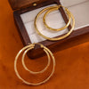 1 Pair Retro Simple Style Round Plating Stainless Steel 18k Gold Plated Hoop Earrings