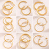 1 Pair Retro Simple Style Round Waves Plating Stainless Steel 18k Gold Plated Hoop Earrings
