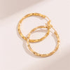 1 Pair Retro Simple Style Round Waves Plating Stainless Steel 18k Gold Plated Hoop Earrings