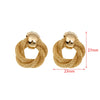 1 Pair Retro Solid Color Plating Metal Ear Studs
