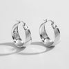 1 Pair Retro Solid Color Stainless Steel Plating Hoop Earrings