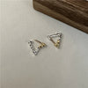 1 Pair Retro Triangle Polishing Sterling Silver Earrings