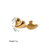 1 Pair Retro Water Droplets Solid Color Plating 304 Stainless Steel 18K Gold Plated Ear Studs