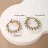1 Pair Retro XUPING Geometric Round Plating Inlay 304 Stainless Steel Artificial Gemstones Artificial Pearls 18K Gold Plated Ear Studs