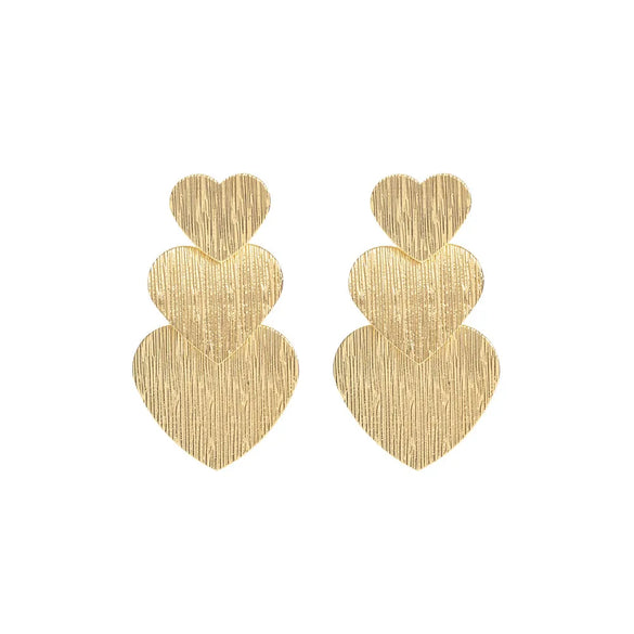 1 Pair Romantic Heart Shape Plating Metal Drop Earrings