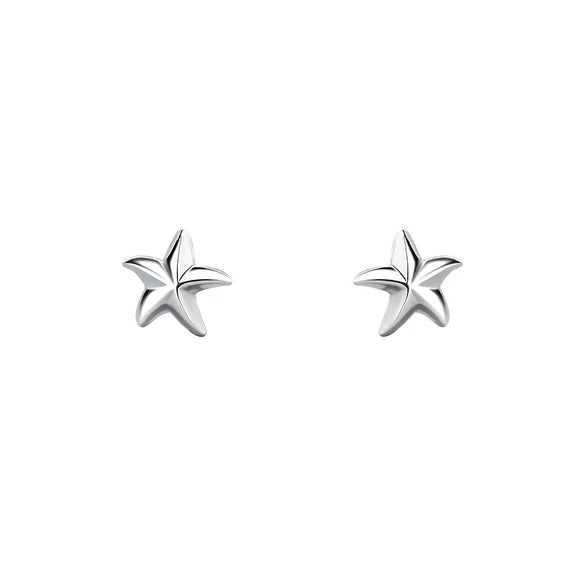 1 Pair S999 Silver Starfish Ear Studs