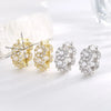 1 Pair Sexy Commute Shiny Flower Plating Copper Zircon White Gold Plated Gold Plated Earrings